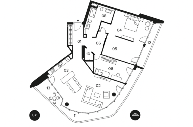 Predaj luxusný 4-izbový apartmán s priamym výhľadom na hrad v ikonickej rezidencii Eurovea Tower. 